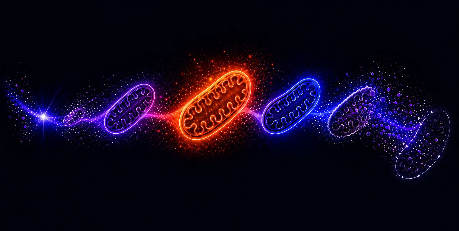The five stages of the mitochondrial cycle: Signal, Build, Fuel, Protect, Clear